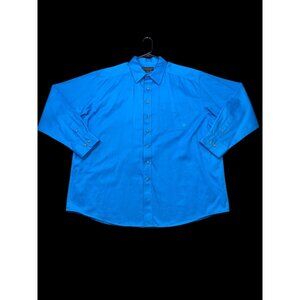 Ariat Mens XXL Blue Long-Sleeve Button-Up Shirt Chest Pocket Embroidered Logo